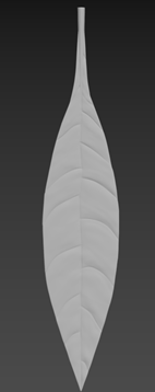Example: High Poly sculpted details on a leaf part
