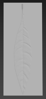Example: Plane placement behind high poly model on the leaf